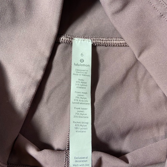 Lululemon Mauve Mesh See-Through Leggings Size 6 - Picture 5 of 6
